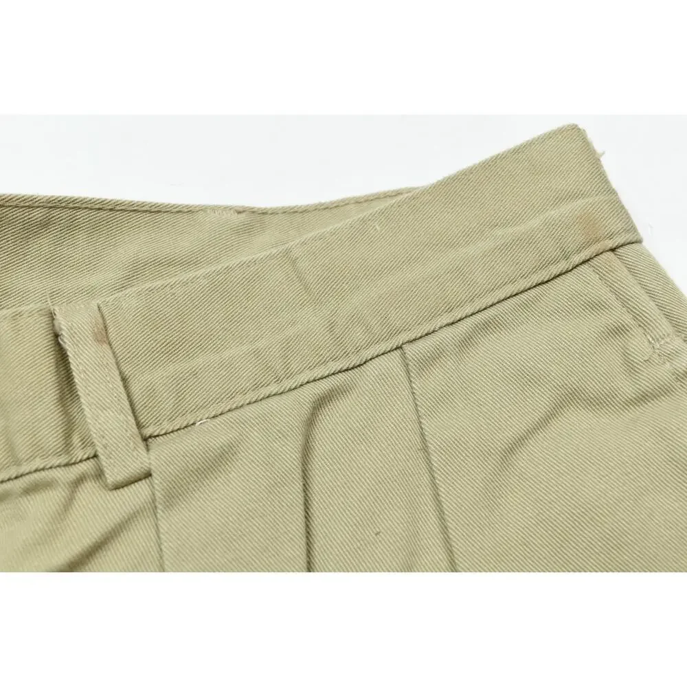 Vintage Polo Ralph Lauren Crest Chino Pants Mens 38x32 Beige Pleated Cotton USA